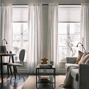 4 PANELS - IKEA DYTÅG Curtains, white/with heading tape